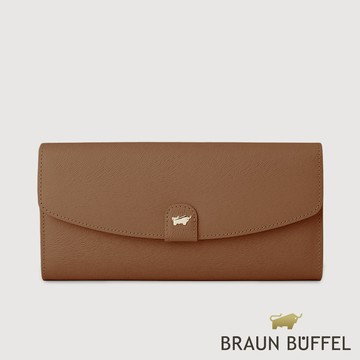 【BRAUN BUFFEL 德國小金牛】台灣總代理 蘇菲娜-A 10卡兩折長夾-麥色/BF885-621-BRA