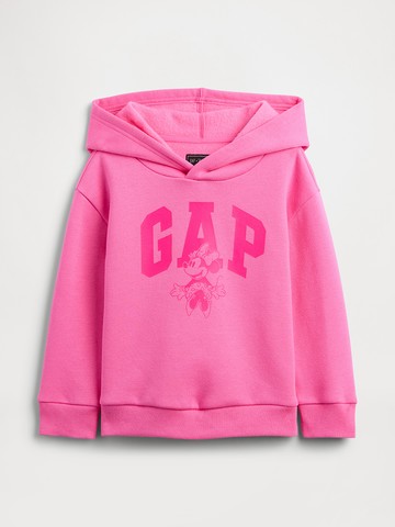 女幼童裝 Gap x Disney迪士尼聯名  Logo印花刷毛帽T-粉色