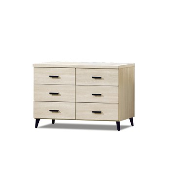 ASSARI-伊梵白原切六斗櫃(寬121x深40x高78cm)