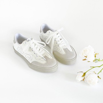 早安玫瑰 德訓鞋 (寬楦) 帆布鞋 綁帶休閒鞋 - 白(小Q底) 台灣製