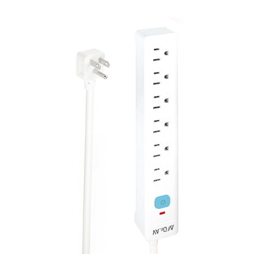 Dr.AV 聖岡科技 1切6插橫向延長線 3孔 6插座+1開關 過載自動斷電  1.5m  白色  1個