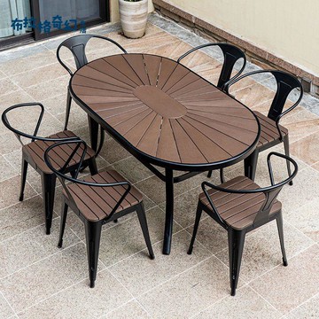 免運 戶外桌椅組合 庭院桌椅 北燦戶外遮陽傘桌椅組合帶傘防腐木休閑室外桌庭院花園露天餐桌 可開發票 全館五折 工廠現貨直銷 新品特價 b8311