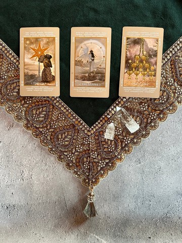 奢華　由日本占卜師　純手工製作的　塔羅牌桌布　Made in JAPAN