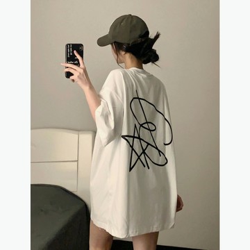 【林木木】100%純棉 短袖 t恤 短袖上衣 古著 運動上衣 復古 oversize t恤 ins 風 女生衣服