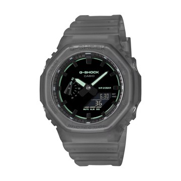 【CASIO 卡西歐】G-SHOCK 午夜霓虹 煙霧光影 半透黑_GA-2100K-1A_45.4mm