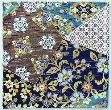 日式傳統花卉圖案風呂敷 21 x 21 英吋