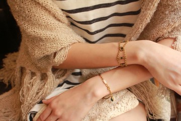 *hippie*Belle Époque│浮華彼方 古典電影氛圍優雅鏤空黃銅手鏈