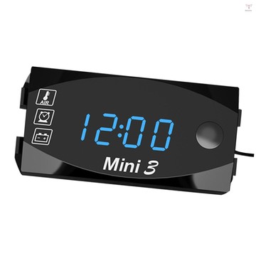 摩托車 DC 6V-30V 3 合 1 數字時鐘 + 溫度計 + 電壓表測試儀車船船用電池監測儀