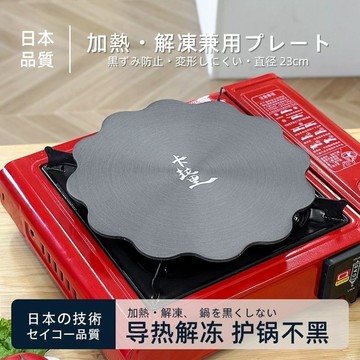 🌸日本品質🔥螺紋導熱闆 一盤兩用 快速解凍 解凍闆 燃氣竈隔熱闆 廚房導熱闆 導熱盤 輕奢風 燃氣竈卡式爐通用