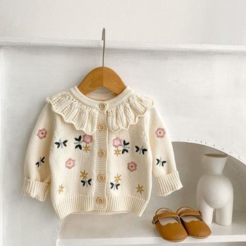 2023女寶寶秋裝純棉針織開衫女寶嬰兒春秋毛衣外套小公主外搭上衣