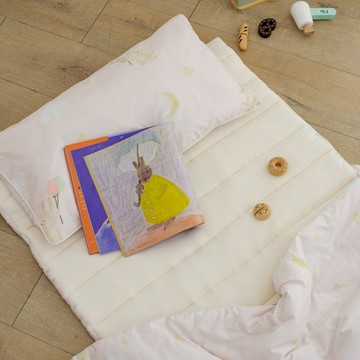 翔仔居家 純棉涼感雙面 抗菌兒童睡袋三件組【邦妮星球】午睡袋 午休睡袋 精梳純棉 四季多用途 手提睡袋 睡墊