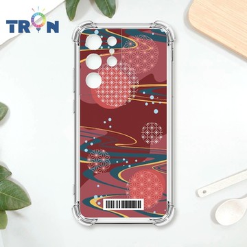 TRON 三星 S21 Ultra 日系和風圓點星河系列 四角防摔載具殼 軟殼 手機殼