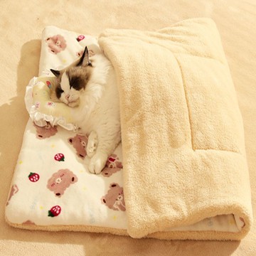 【台灣出貨】狗窩冬季保暖法蘭絨毛毯貓咪羊羔毛墊子睡覺用睡墊貓窩貓墊子地墊
