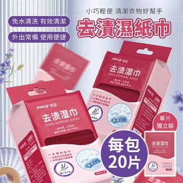 【特選工廠】台灣現貨 滿199才出貨 去漬濕紙巾 (1袋20片) 去漬濕巾 衣物去漬 鞋子去汙濕紙巾 衣服清潔去污濕巾