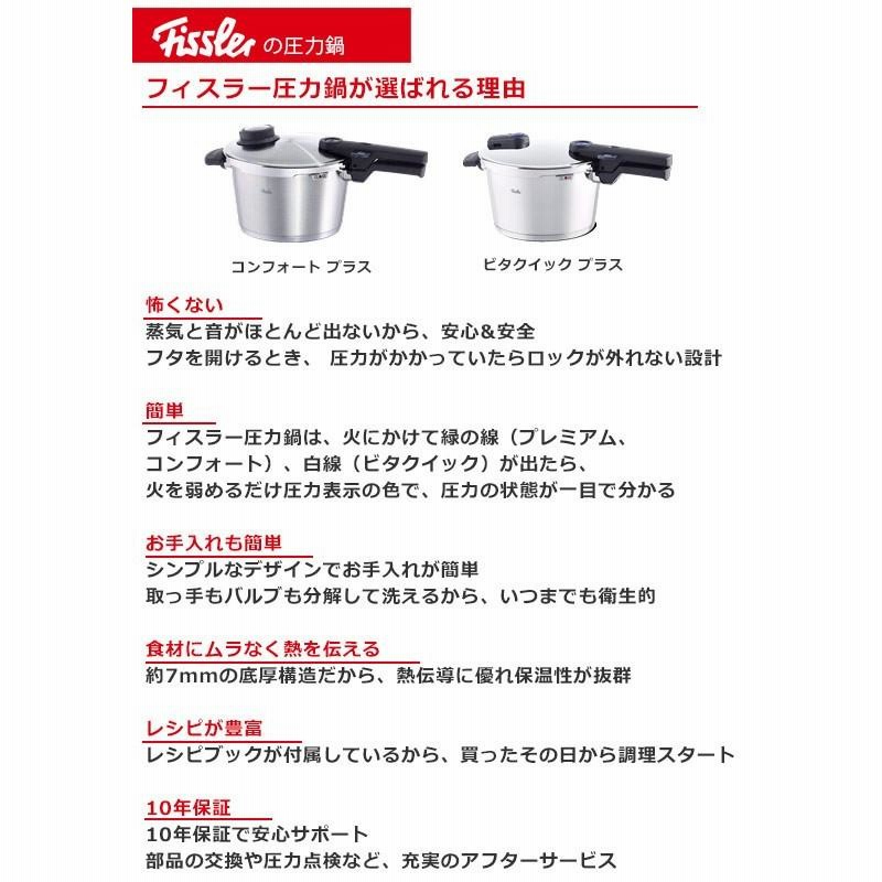 フィスラー 圧力鍋 コンフォート プラス6L （蒸し器・三脚×2） Fissler