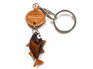 鰹魚 迷你真皮鑰匙圈 手作 日本製 立體造型 VANCA