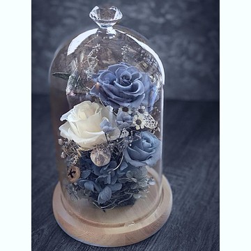 永生花玻璃盅(無燈)/永生花/居家佈置/辦公室療癒小物/送禮小物
