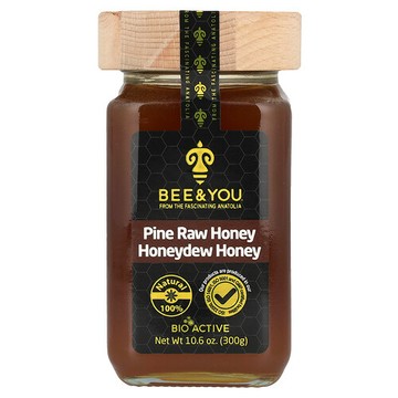 Bee & You, 未加工鬆樹蜂蜜，甘露蜜，10.6 盎司（300 克）