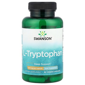 Swanson Vitamins, L-色氨酸，500 毫克，90 粒素食膠囊