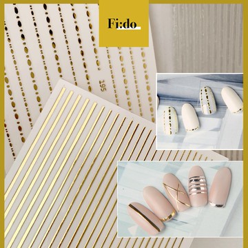 現貨供應｜美甲 微3D立體貼紙 線條貼紙 金線造型美甲貼 金屬色線條貼紙 DIY素材 美甲貼