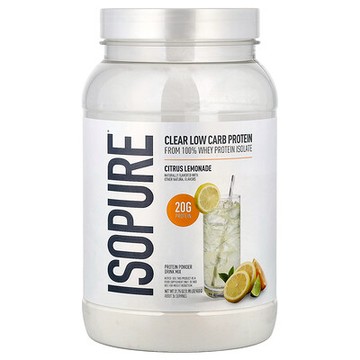 Isopure, 透明低碳水化合物蛋白質粉，柑橘檸檬水味，1.98 磅（900 克）