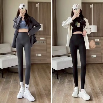 鯊魚褲 瑜伽褲 收腰提臀瘦腿 帶口袋鯊魚褲女外穿春秋款2023新款高腰打底褲字母瘦腿瑜伽芭比褲
