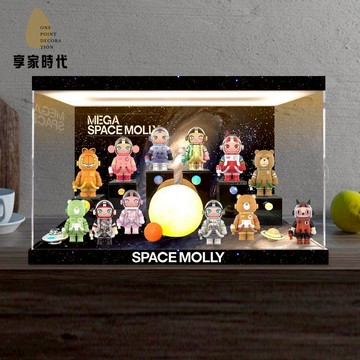 現貨減免 亞克力展示盒 亞克力收納盒 亞克力 亞克力展示盒適用泡泡瑪特MEGA SPACE MOLLY 100% 周年系列3 收納 八折下殺wy24