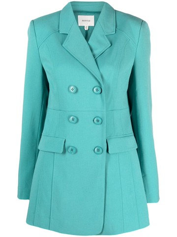 Gestuz - CaisaGZ double-breasted blazer - women - Polyester/Elastane/Viscose/Polyester/Recycled Polyester - 40 - Green