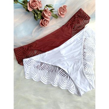 小芬內衣歐美性感蕾絲黑色女大碼內褲中低腰透明抗菌誘惑三角褲薄