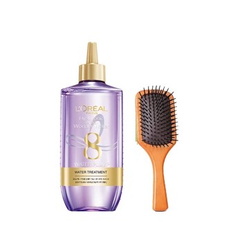 【LOREAL Paris 巴黎萊雅】玻尿酸高效瞬護8秒水髮膜200ml +木質氣囊梳【淨妍美肌】｜超取萊爾富199免運