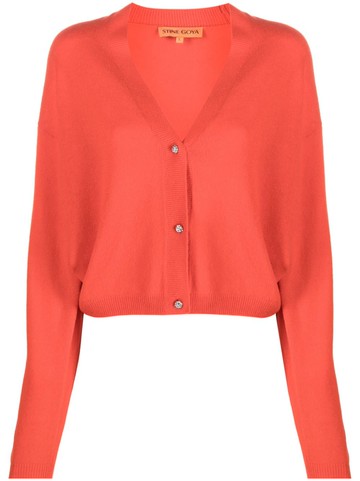Stine Goya - Emmaly button-down cardigan - women - Silk/Merino - L - Red