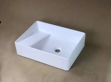 【麗室衛浴】陶磁上崁式洗衣槽 P-304 固定式洗衣板 500X370*135mm