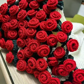 玫瑰花束毯子 花束毛毯 diy手作材料包 手工毛線diy花束毯子編織材料包 玫瑰花毯子變花束 創意禮物手工編織毯子diy