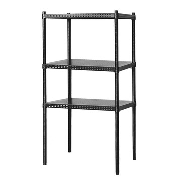 【Y HOUSE】60x45x120公分 沖孔板三層架 洞洞板層架 鐵架 -烤漆黑