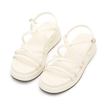 D+AF 夏日樂園交叉細帶厚底涼鞋