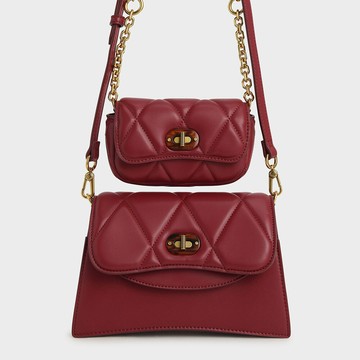 菱格掀蓋肩背包