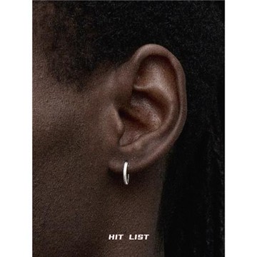 HIT LIST拉絲耳環925純銀男素圈輕奢高級感啞光小眾女養耳洞耳扣