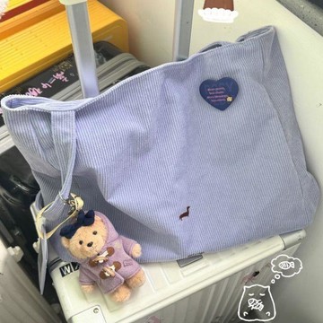 【Rosy限定】趙露思自由點聯名帆布包代言大容量燈芯絨刺繡包袋女