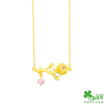 【幸運草金飾】 維納斯誕生黃金/水晶項鍊
