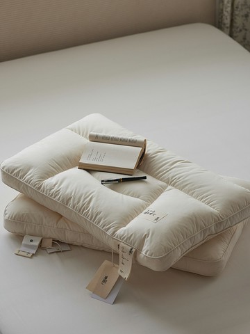 助眠枕 睡眠枕 趴睡枕 無熒光助睡眠 A類生態抑菌純棉枕頭一對拍2家用護頸椎高低枕芯男『cyd20380』