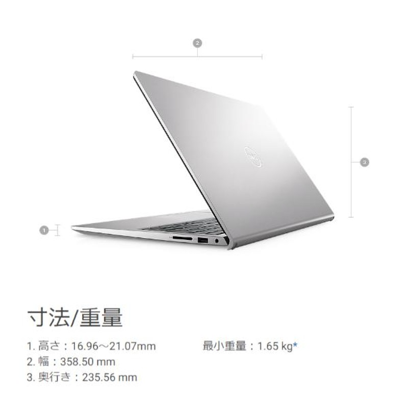 ノートパソコン Windows11 Dell Inspiron 15 3520 Intel 第12世代 Core i3 メモリ8GB SSD256GB  15.6インチ ノートPC 国内在庫 | LINEブランドカタログ