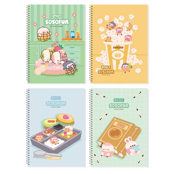 DADA SOSOFUN 兒童小學生聽寫螺旋筆記本 4入組  螺旋筆記本 綠色 + 黃色 + 藍色  4個