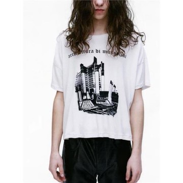 (免運)ERD25ss 墨索里尼反戰Mussolini豎紋人像針織T恤短袖憂郁的富二代