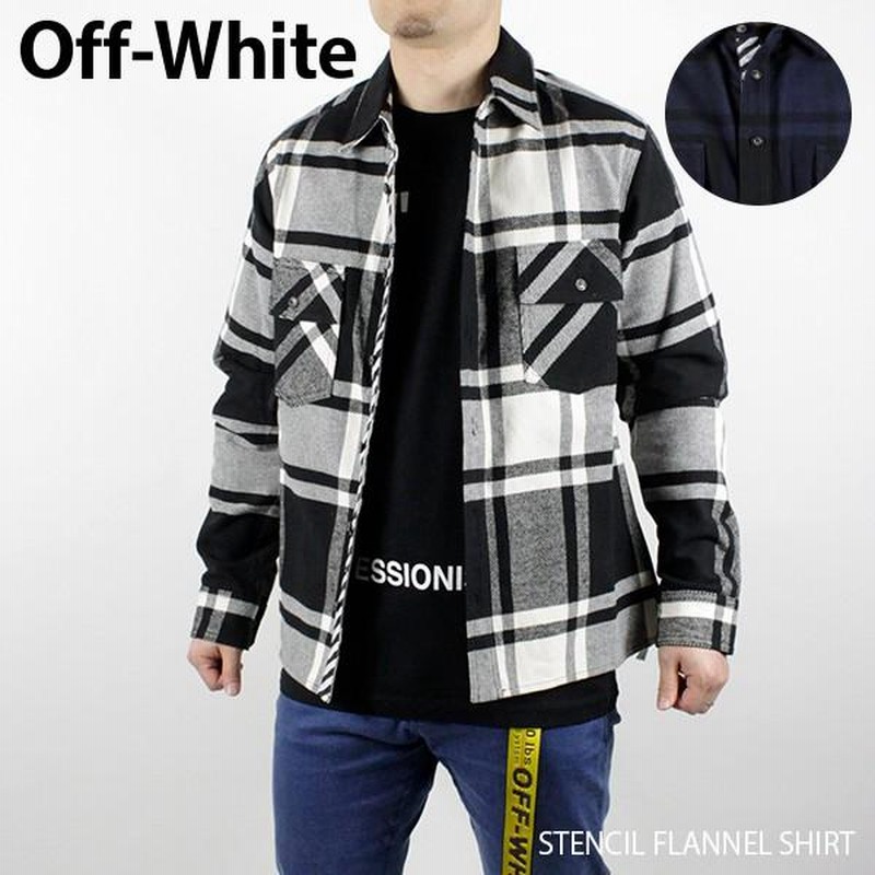 off-White ／オフホワイトフランネルシャツSサイズ…S