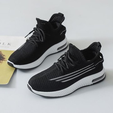 薄款休閑運動鞋子女夏季透氣椰子鞋百搭工作鞋女黑色軟底舒適網面