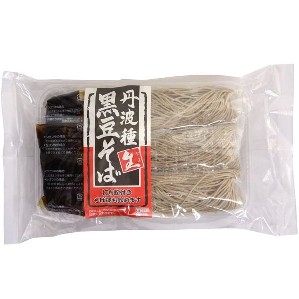 丹波黒豆そば (パック)袋入・トレー (120g×3)