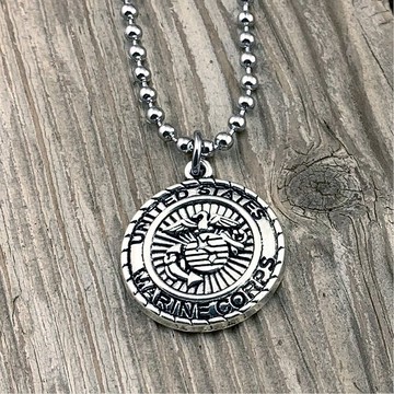 Bullet - 美軍圖騰 海軍陸戰隊 復古徽章項鍊 / 金屬造型軍牌項鏈