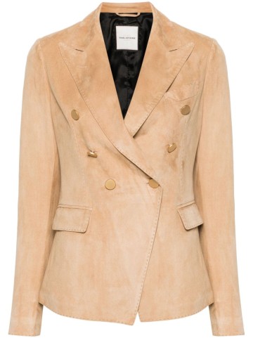 Tagliatore - Lizzie double-breasted blazer - women - Acetate/Lambskin/Cupro - 46 - Neutrals