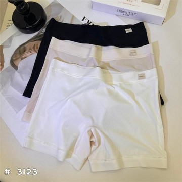 3條二合一免穿內褲褲衩涼感平角四角蠶絲襠短褲頭中腰女士安全褲