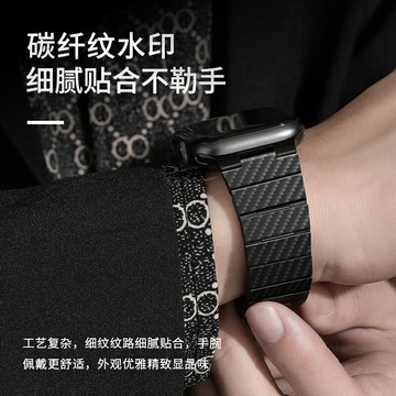 優購生活~適用applewatch7碳纖維蘋果ultra手表表帶iwatch6/5/4/SE代輕盈S8透氣小眾潮流1/2/八代女男情侶款臣頌952錶帶 皮帶 尼龍帶 硅膠錶帶 佳明 錶扣拆裝工具 現貨